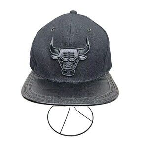 Mitchell & Ness NBA Chicago Bulls Snapback Hat Cap All Black Orginal Fit Legends